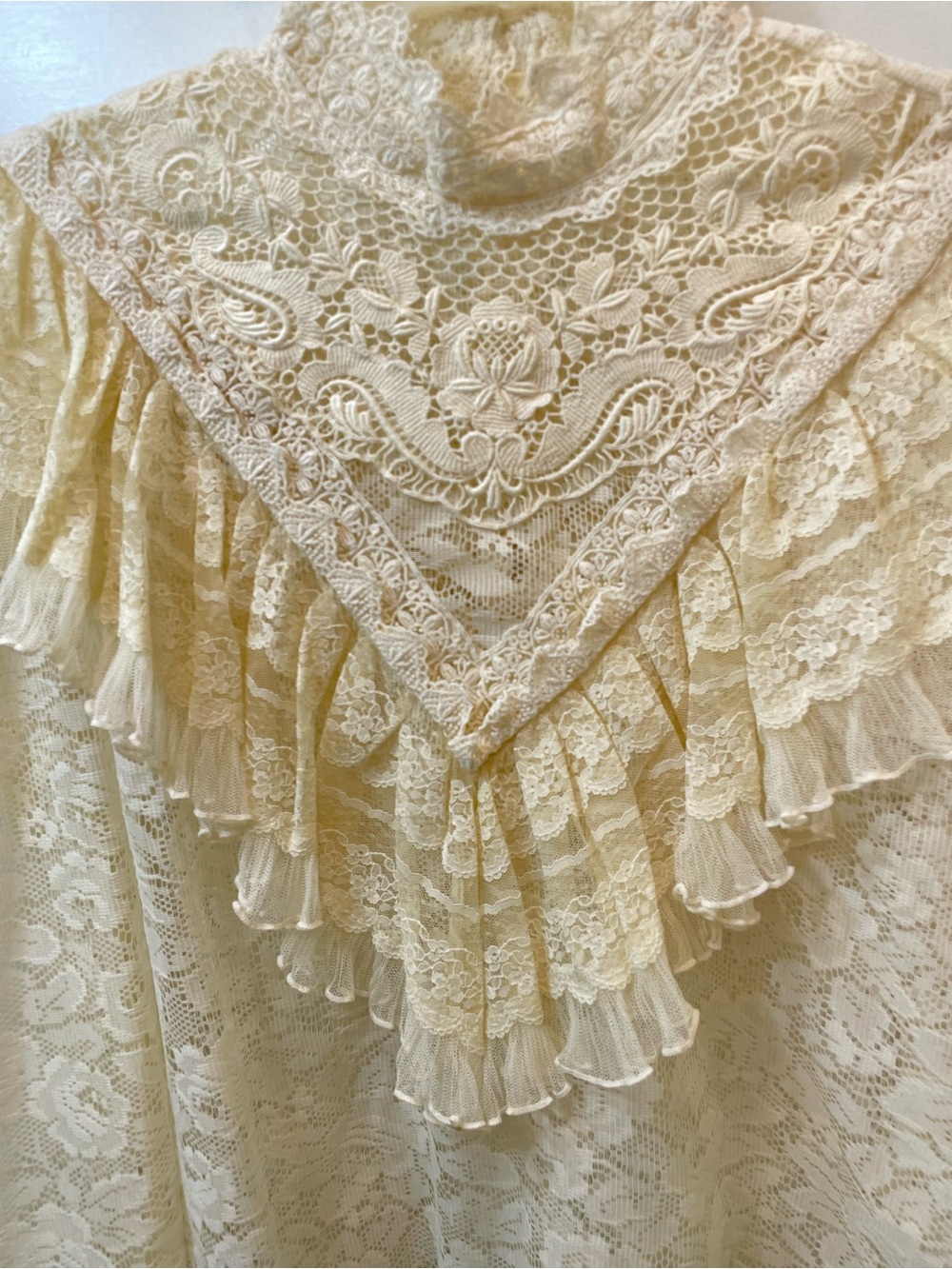 Vintage 70s Jessica’s Gunnies Gunne Sax Ivory Lace Victorian Blouse - Picture 2 of 8